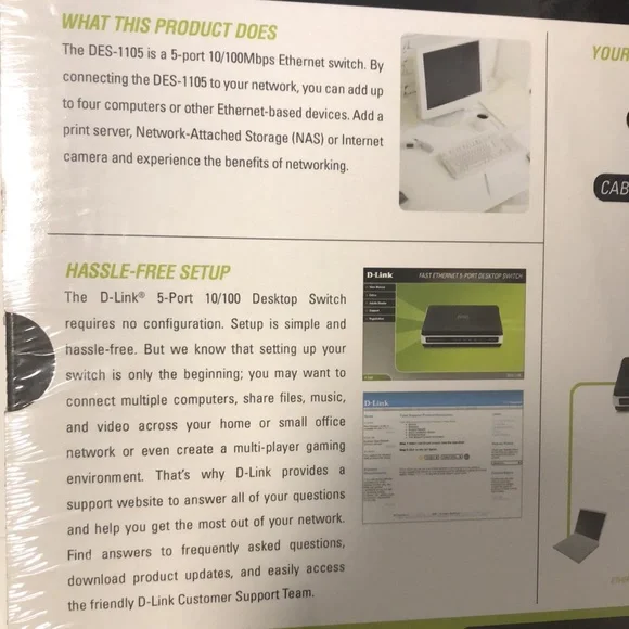 NIB D-Link 5-port 10/100 desktop switch DES-1105 - Picture 4 of 11